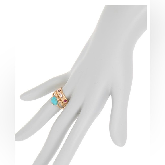 Mixed stone set of 3 rings - Picture 2 of 3